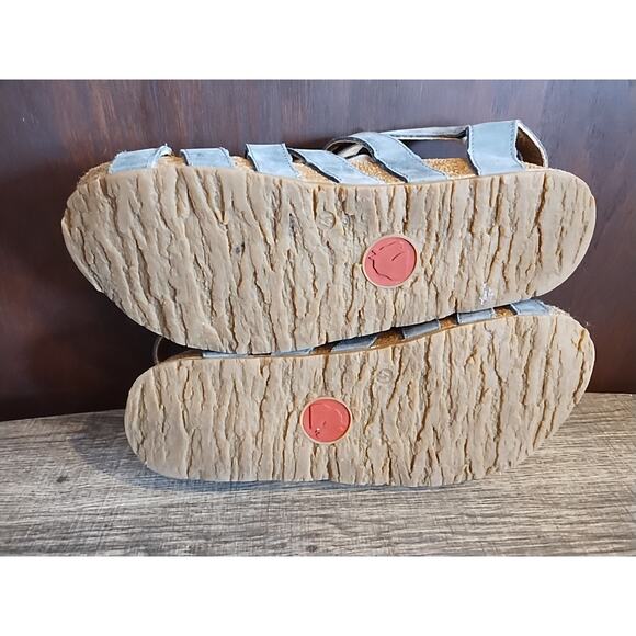 Haflinger Sandals Womens 41 10 Buckle Strap Blue Faux Leather Strappy Shoes - Picture 6 of 8